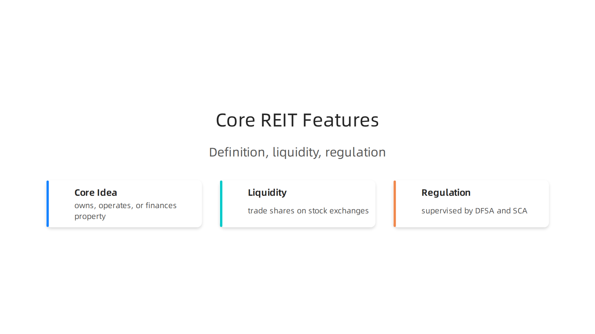 Understand the fundamental elements that define Real Estate Investment Trusts in Dubai.