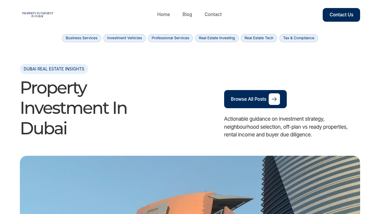 The Property Investment in Dubai website, offering resources for real estate businesses in the region.