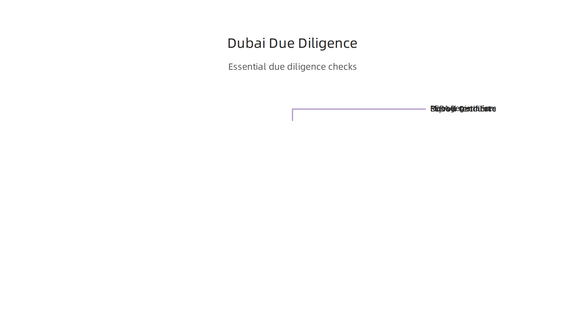 An infographic detailing essential due diligence steps for real estate investors in Dubai, including regulatory and financial checks.