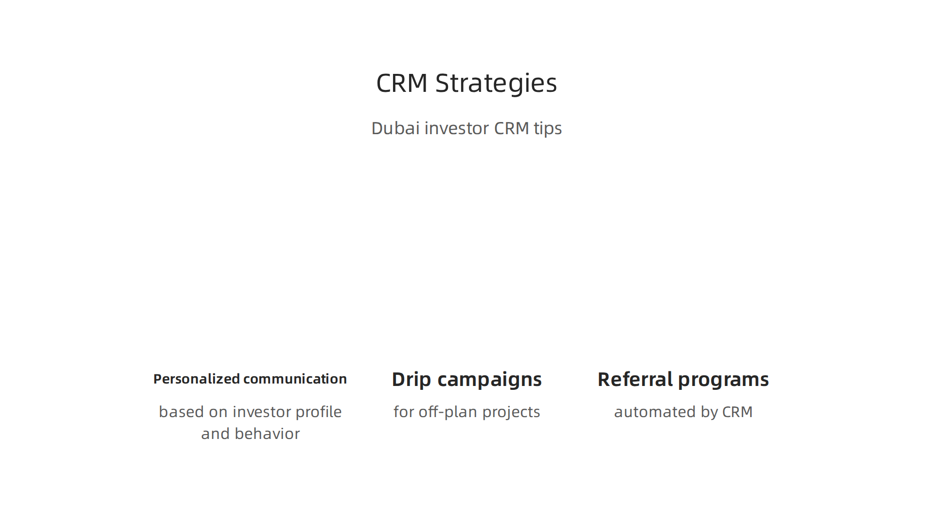 Key CRM marketing strategies specifically tailored for real estate investors to enhance lead conversion and client loyalty.