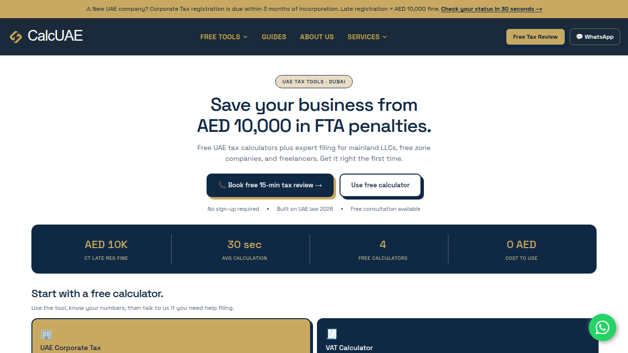 CalcUAE offers guides on UAE tax regulations, including record-keeping requirements critical for businesses.