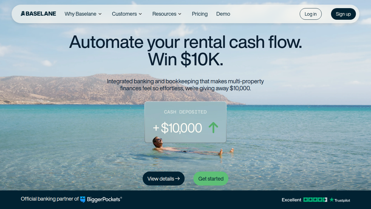 Baselane offers integrated accounting and banking solutions specifically for real estate investors and property managers.